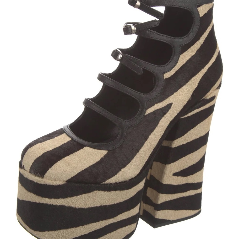 Zebra Print Platform Heels